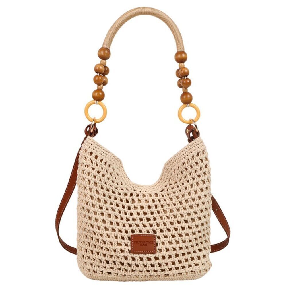 4294 Bohemia Woven Straw Bag Macrame Shoulder Tote Bags Crossbody Purses